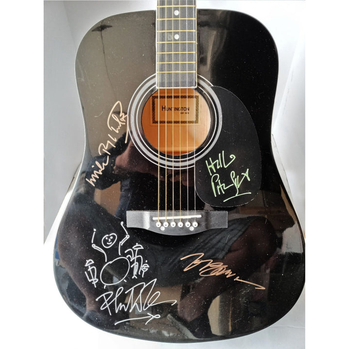 Phil Collins, Peter Gabriel, Tony Banks, Mike Rutherford, Genesis signed guitar with proof - Awesome Artifacts 