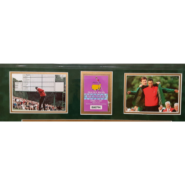 Tiger Woods 1997 Masters flag signed and framed with proof - Awesome Artifacts 