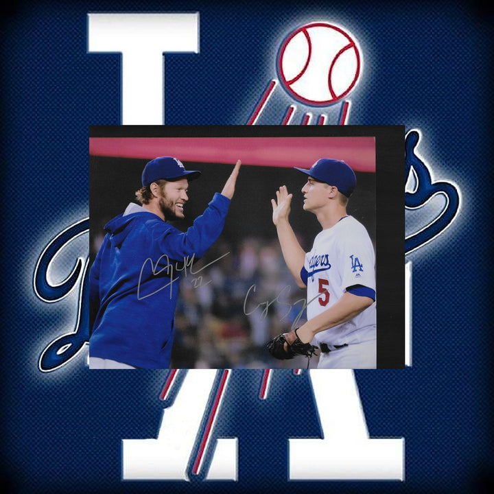 Clayton Kershaw and Corey Seager 8 by 10 signed with proof