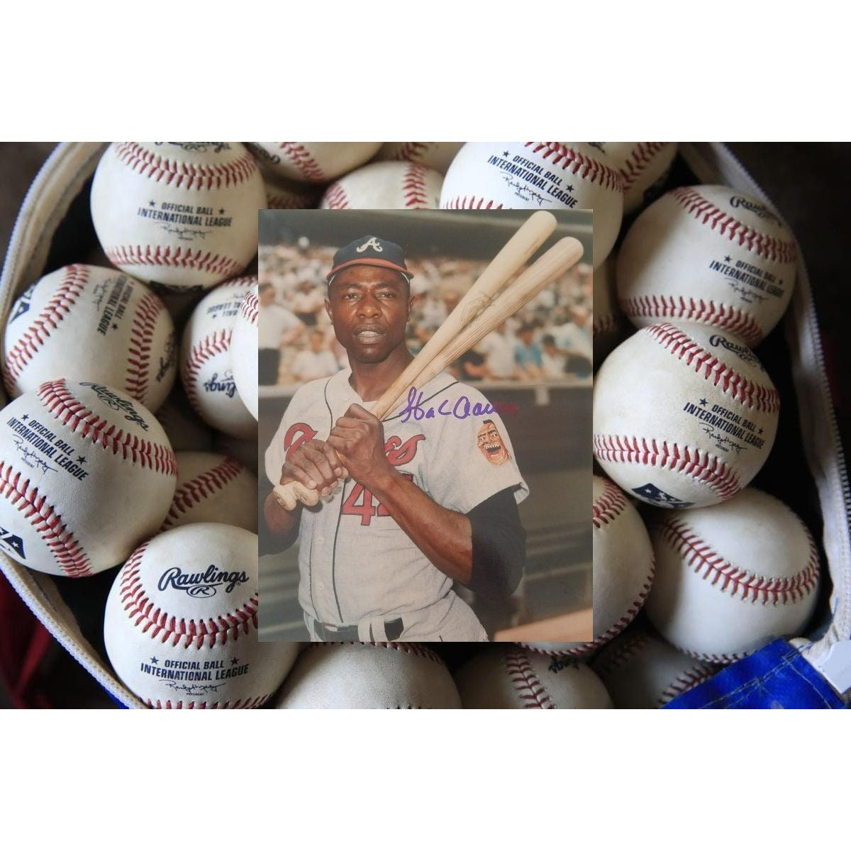 Hank Aaron Atlanta Braves 8 x 10 signed photo