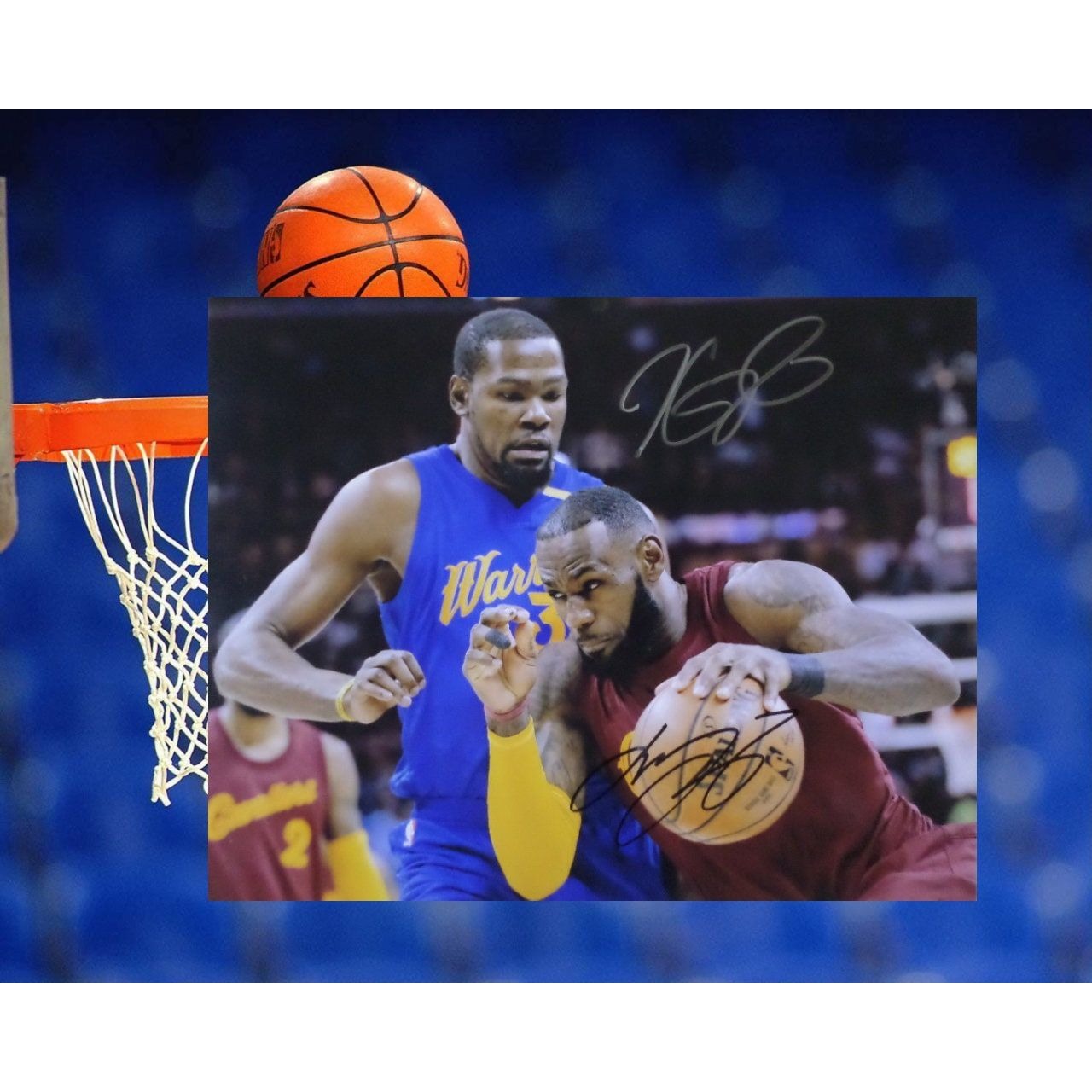 Kevin Durant and LeBron James 8 by 10 signed photo