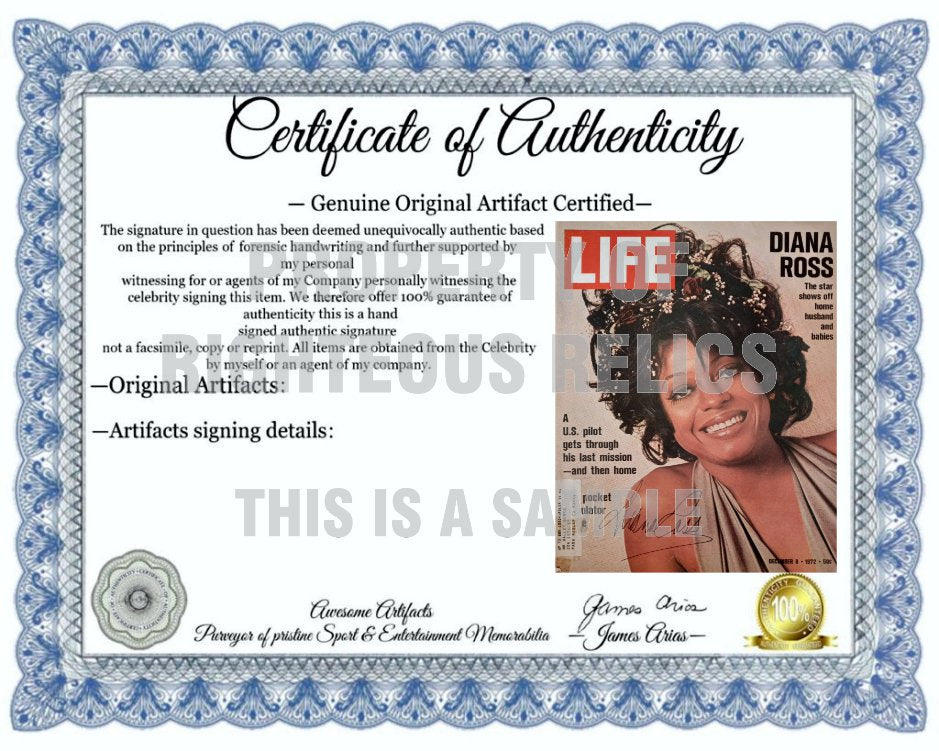 Diana Ross call Life original magazine signed with proof