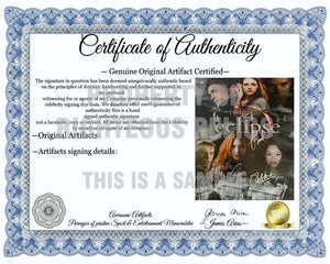 Twilight Kristen Stewart Robert Pattinson Taylor Lautner signed with proof 15x11 photo