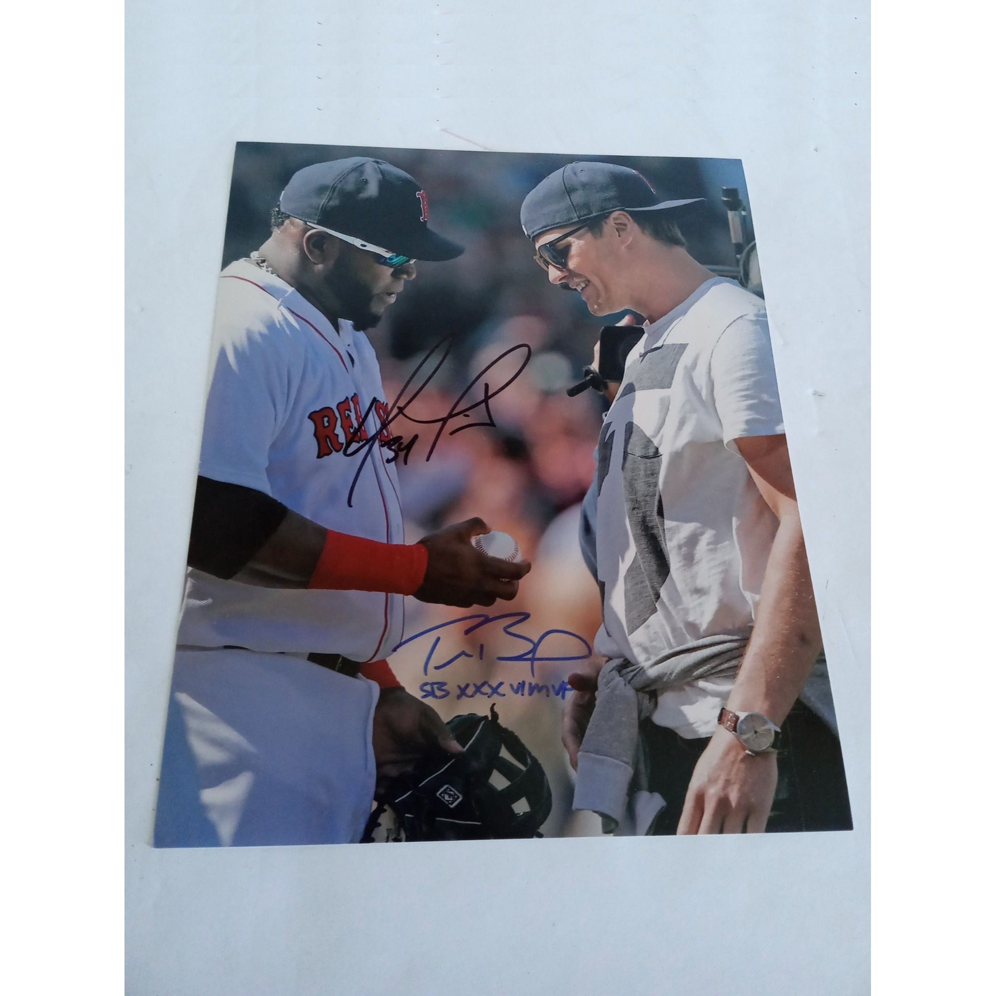Tom Brady and David Ortiz 8 x 10 signed photo with proof