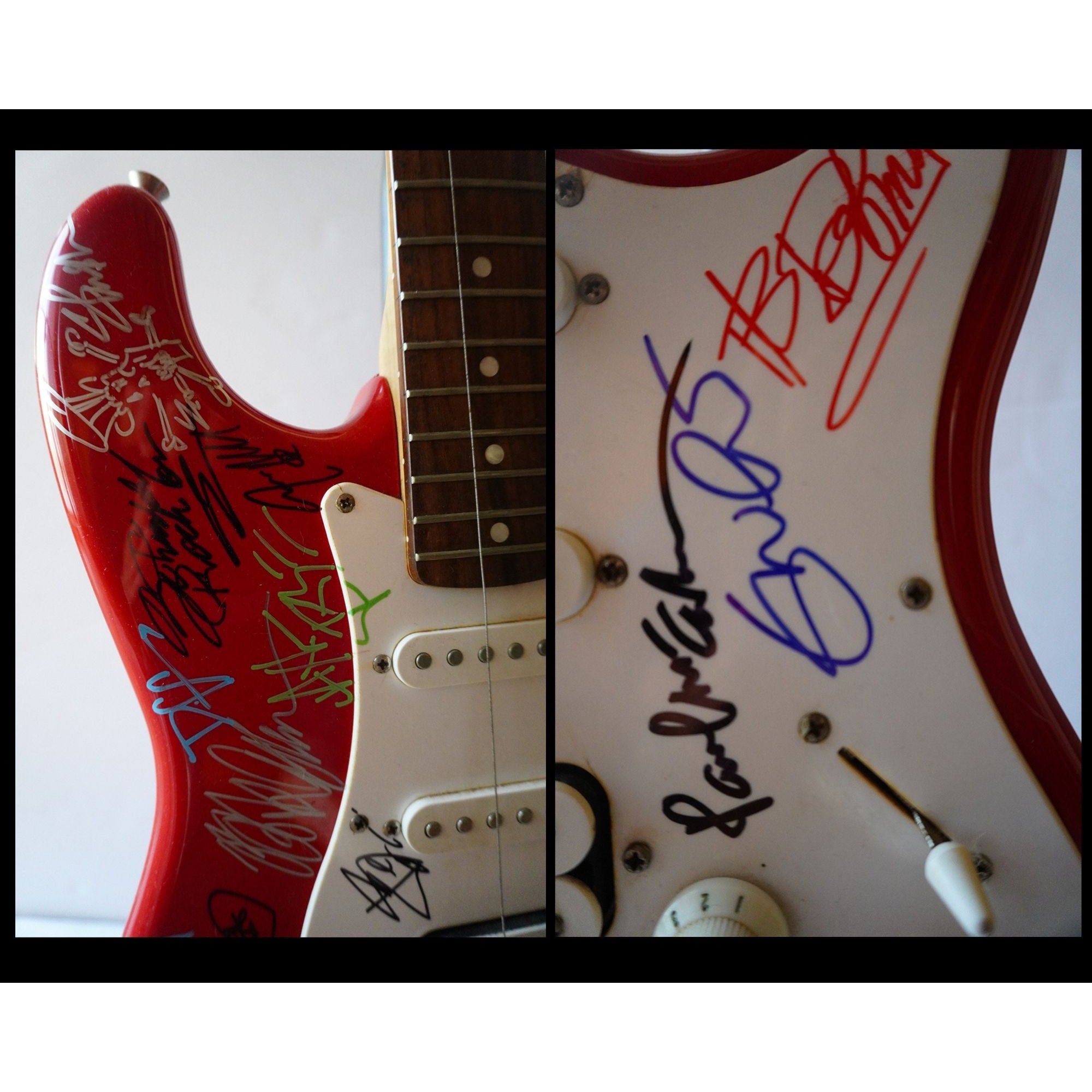 Fender electric guitar Tom Petty, Paul McCartney, Eric Clapton signed with proof