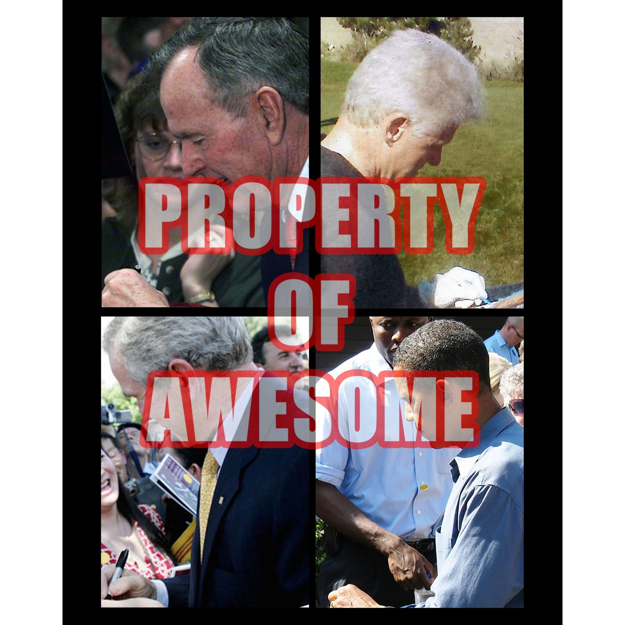 Bill Clinton, Barack Obama, George W. Bush, George H.W. Bush, Gerald Ford PGA golf flag signed with proof