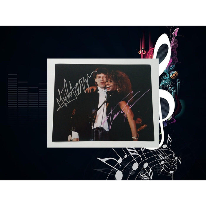 Mick Jagger and Tina Turner 8x10 signed photo with proof