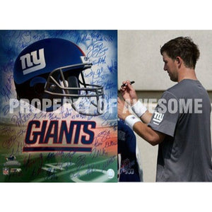 Eli Manning New York Giants Super Bowl champions team signed 16 x 20 photo