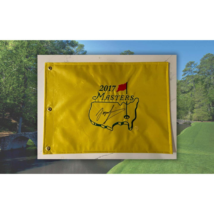 Sergio Garcia 2017 Masters pin flag signed with proof