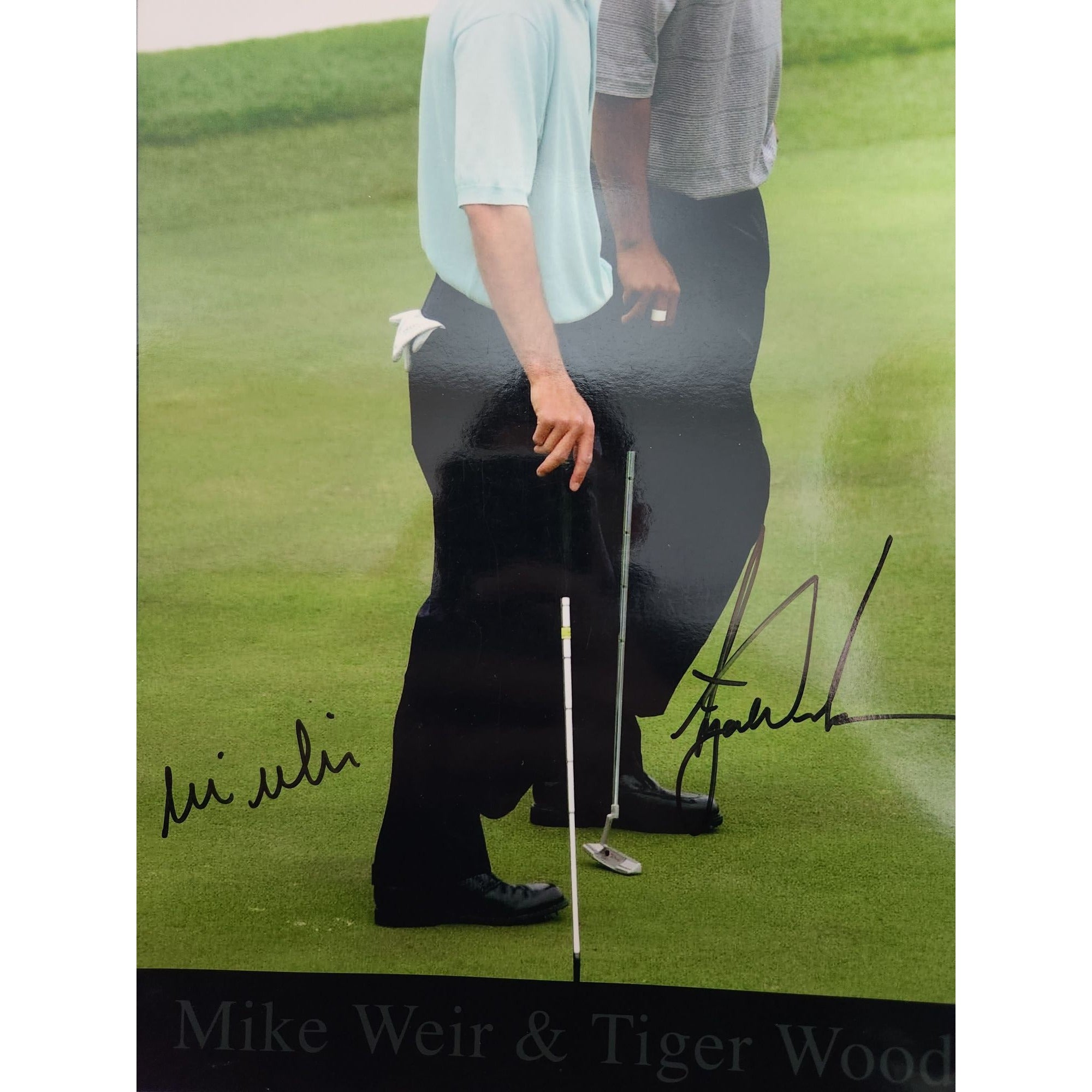 Tiger Woods Mike Weir 11x17 photo signed