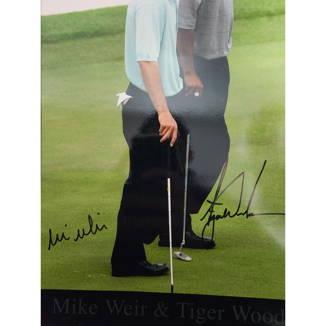 Tiger Woods Mike Weir 11x17 photo signed