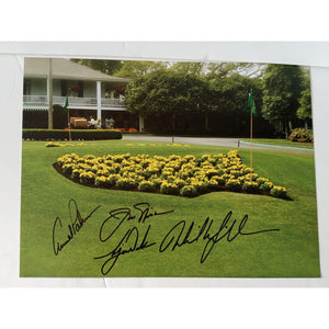 Tiger Woods, Jack Nicklaus, Phil Mickelson, Arnold Palmer 11 x 14 photo signed with proof