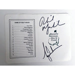 Load image into Gallery viewer, Phil Mickelson and Tiger Woods Masters scorecard signed with proof

