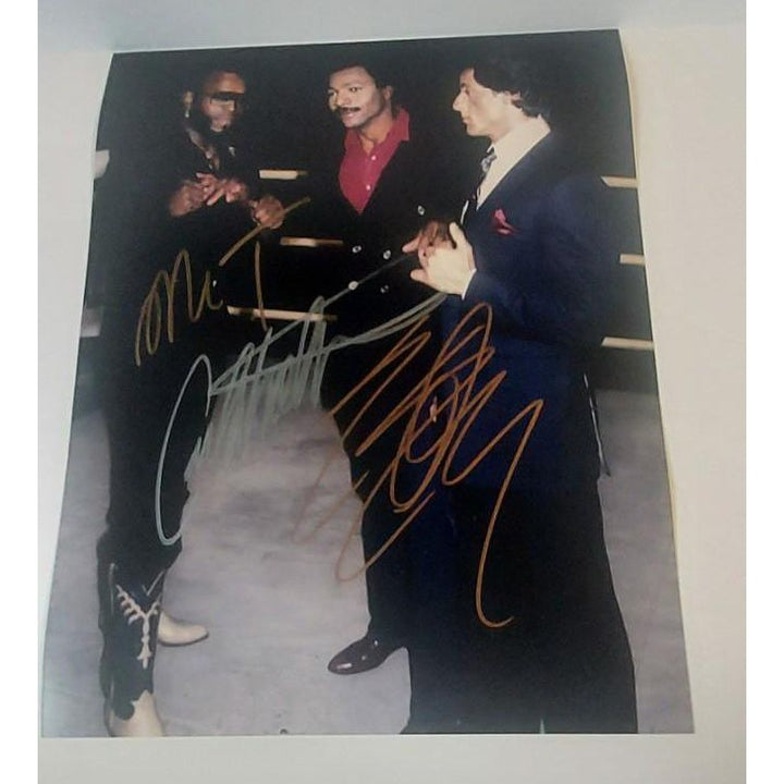 Sylvester Stallone Carl Weathers Mr. T Rocky 8x10 photo signed with proof