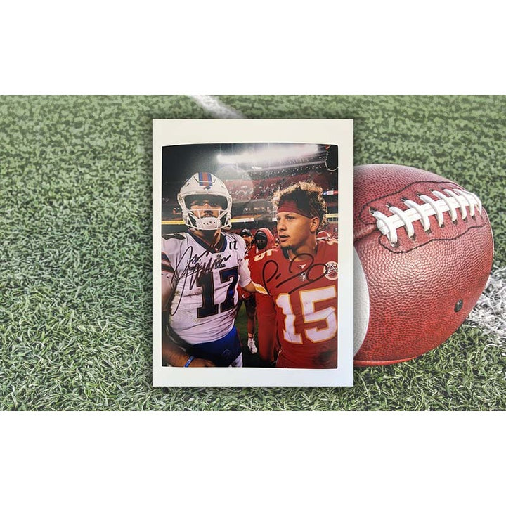 Patrick Mahomes Kansas City Chiefs Josh Allen Buffalo Bills 8x10 photo signed with proof