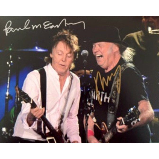 Paul McCartney and Neil Young 8x10 signed photo with proof - Awesome Artifacts 