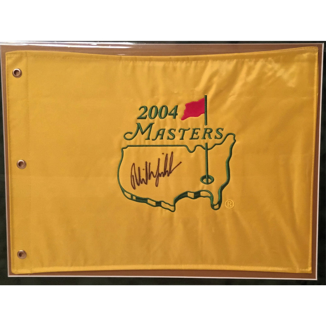 Phil Mickelson 2004 Masters Flag signed with proof - Awesome Artifacts 