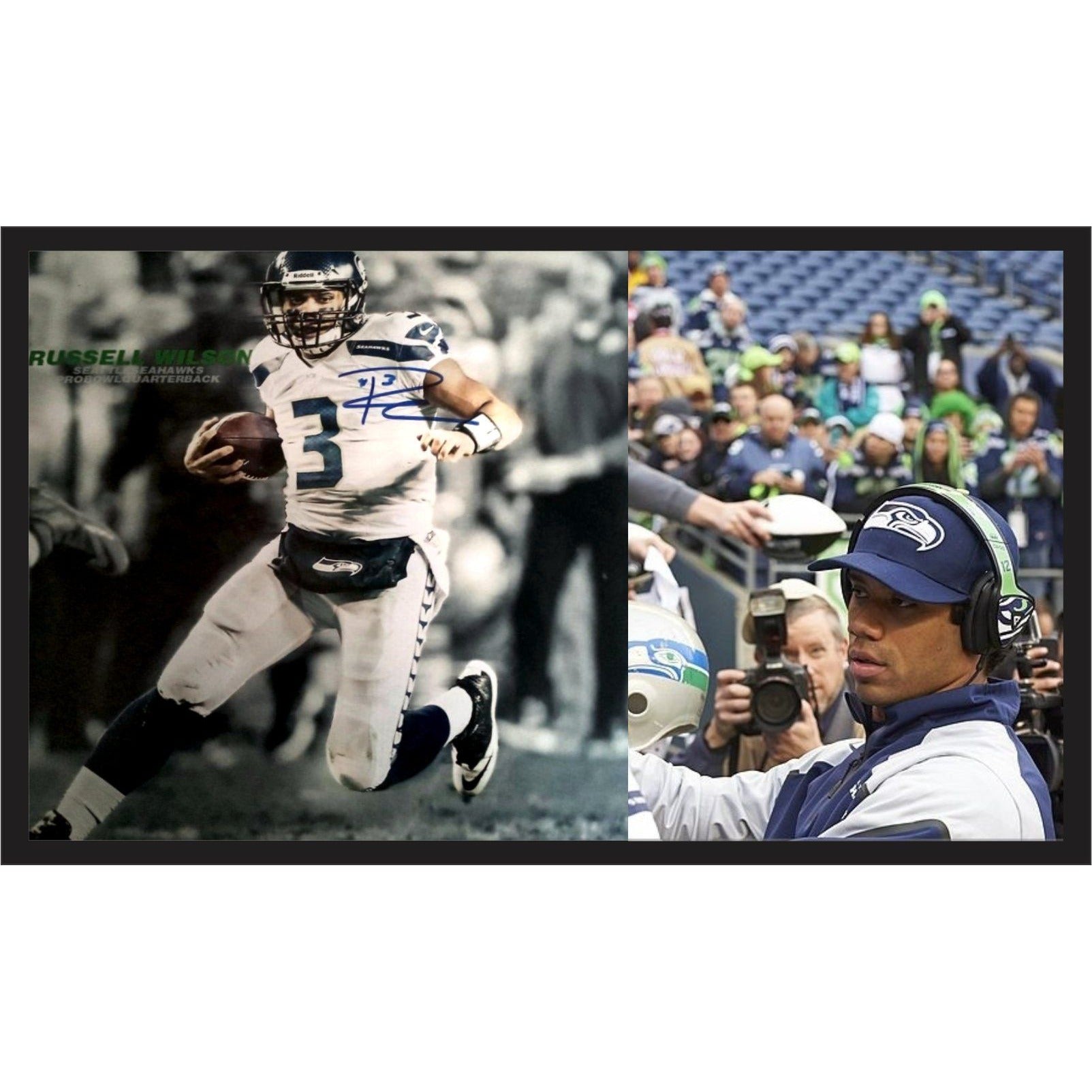 Seattle Seahawks Russell Wilson 11 x 14 photo signed with proof