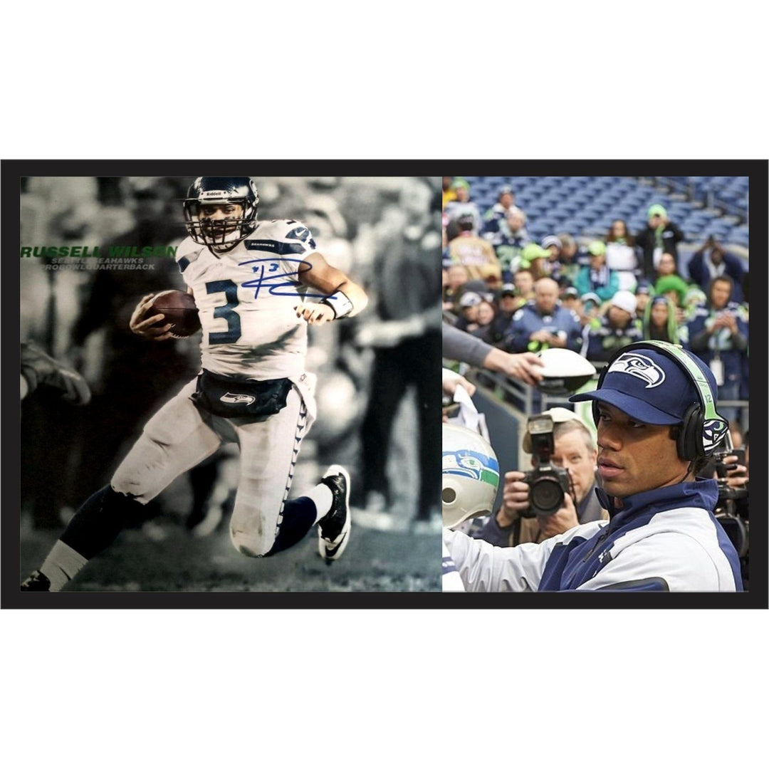 Seattle Seahawks Russell Wilson 11 x 14 photo signed with proof - Awesome Artifacts 