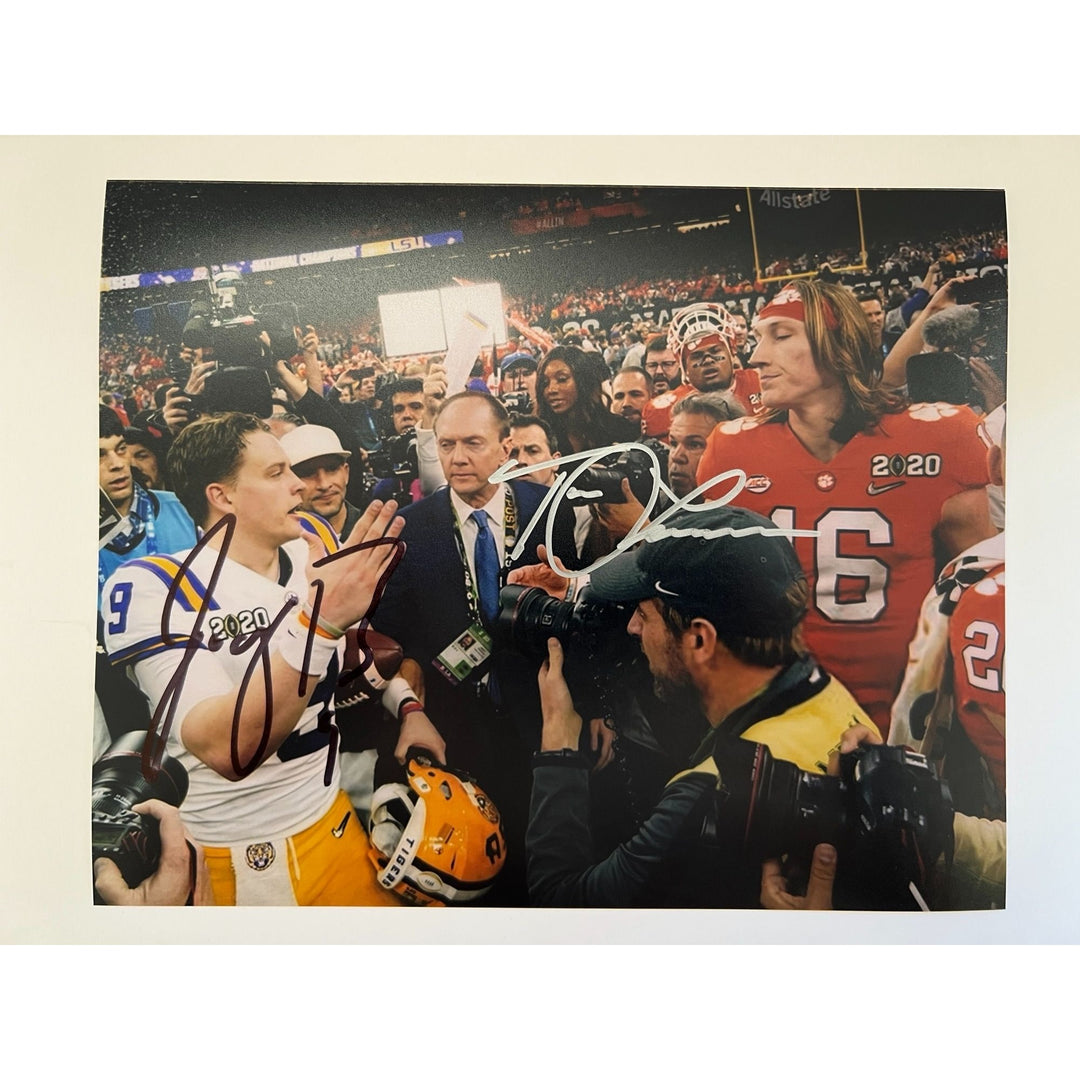 Trevor Lawrence and Joe Burrow 8x10 photo signed with proof