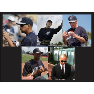 Derek Jeter Mariano Rivera New York Yankees 2009 World Series champs team sign Rawlings MLB baseball signed with proof with free case