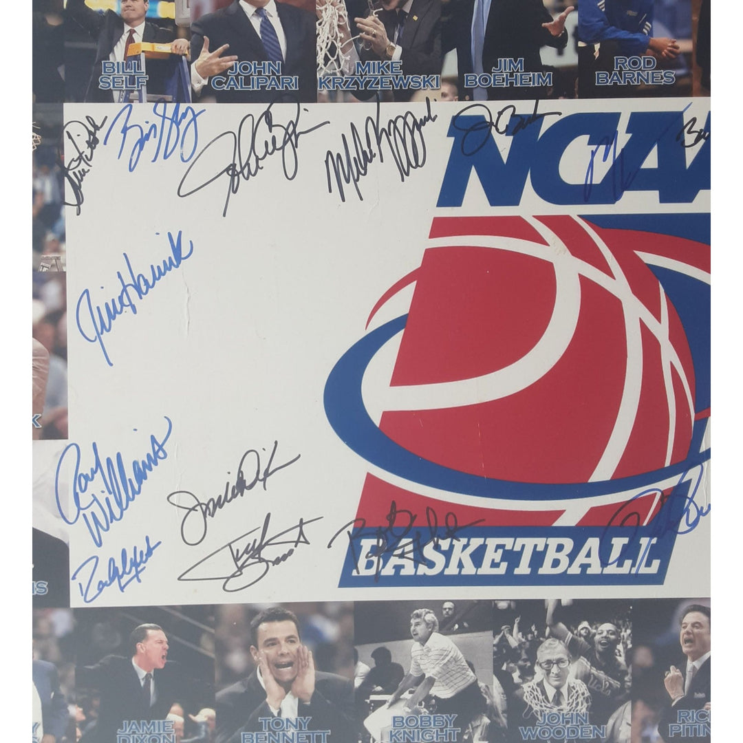 Mike Krzyzewski, Bobby Knight NCAA 24 all time great coaches signed with proof - Awesome Artifacts 