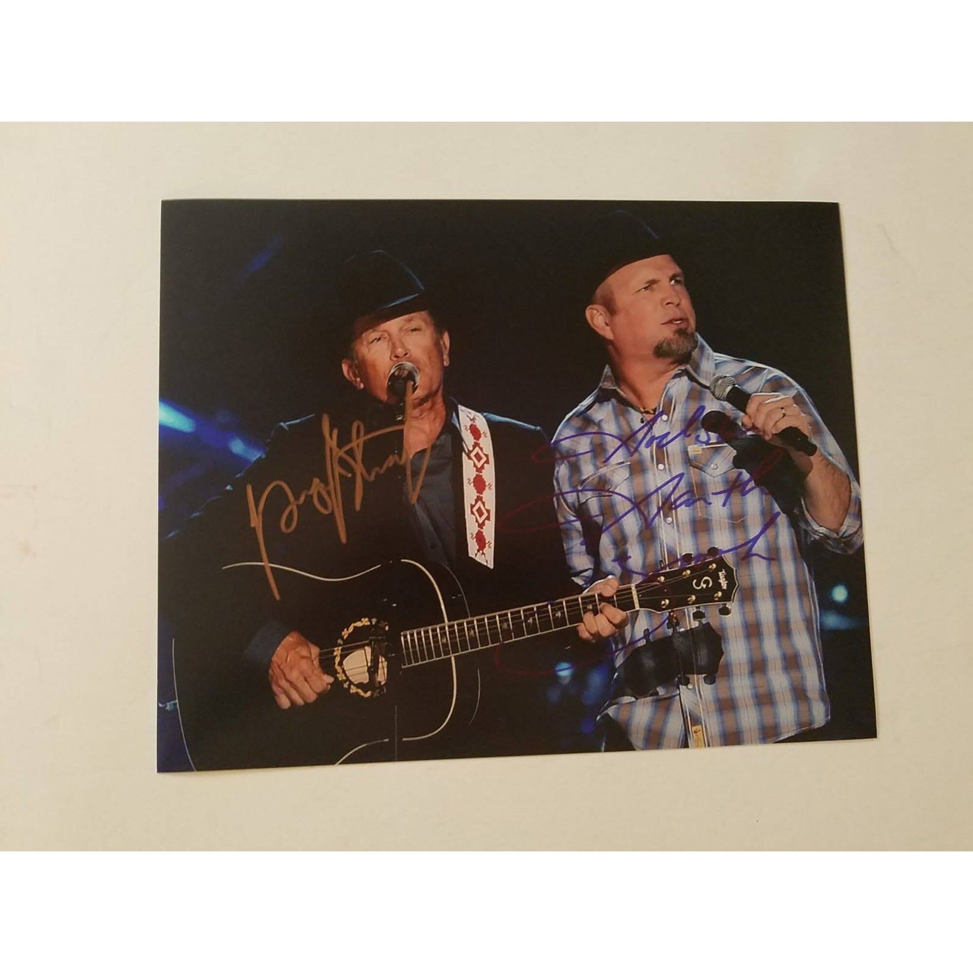 George Strait, Garth Brooks 8 x 10 signed photo