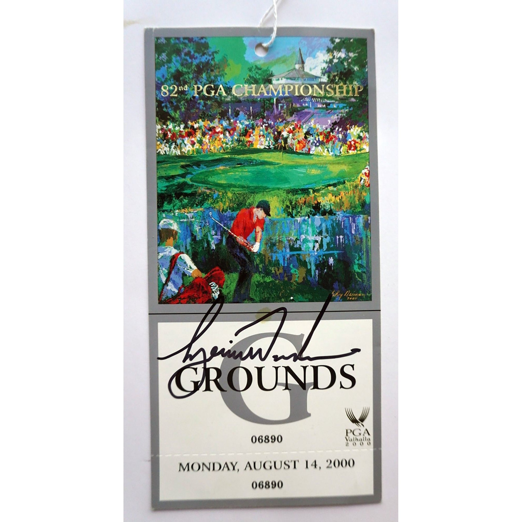 Tiger Woods 2000 PGA Championship signed ticket with proof