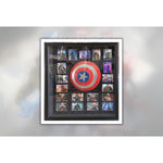 Load image into Gallery viewer, Captain America Chris Evans Robert Downey Jr 3/4 size shield 13x13 signed with proof 15 signed
