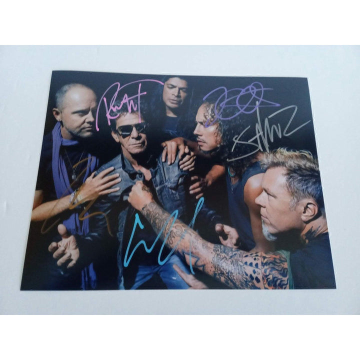 Metallica and Lou Reed 8 by 10 photo signed with proof - Awesome Artifacts 