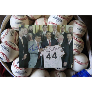 Barack Obama and Willie Mays 8 by 10 signed photo with proof
