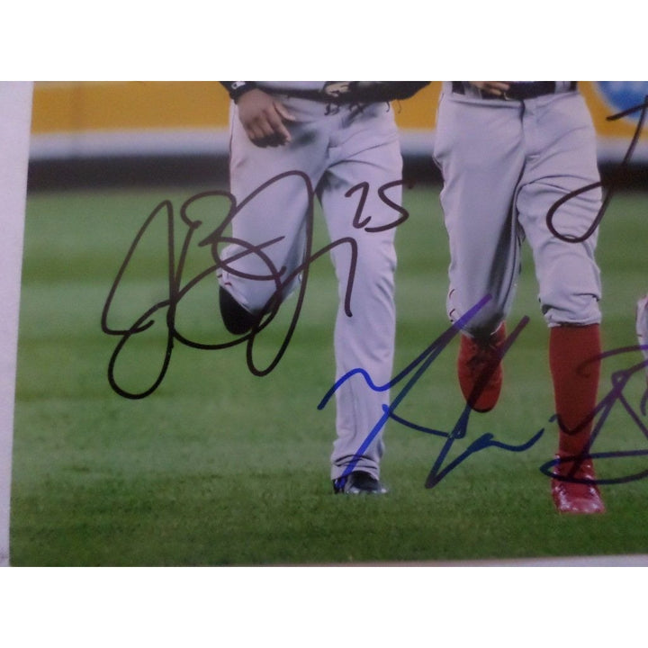 Mookie Betts Jackie Bradley jr. And J D Martinez 8 by 10 signed photo - Awesome Artifacts 