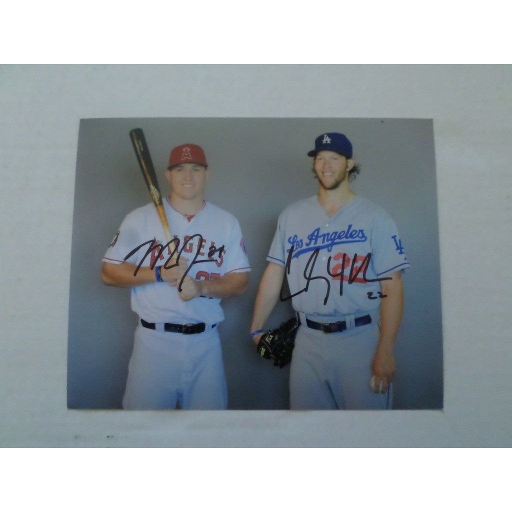 Mike Trout and Clayton Kershaw 8 by 10 signed photo with proof