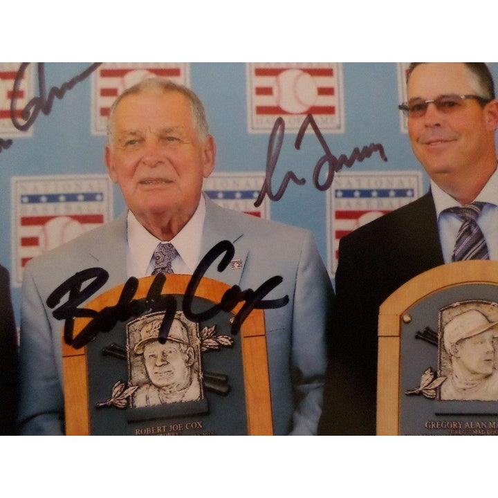 Greg Maddux Tom glavine and Bobby Cox 8 x 10 signed photo