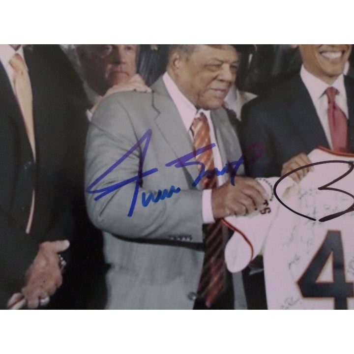 Barack Obama and Willie Mays 8 by 10 signed photo with proof