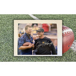 Load image into Gallery viewer, University of Michigan Wolverines Jim Harbaugh and Tom Brady 8x10 photo signed with proof
