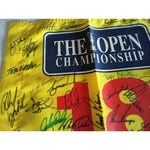 Load image into Gallery viewer, Jack Nicklaus Phil Mickelson Arnold Palmer Tiger Woods open Champion Sign flag with proof
