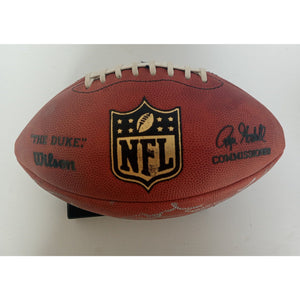 Joe Montana John Elway Bart Starr Joe Namath 14 Hall of Fame quarterbacks football signed with proof with free case