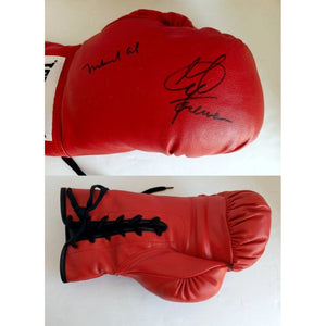 Muhammad Ali and George Foreman Everlast leather boxing glove signed with proof