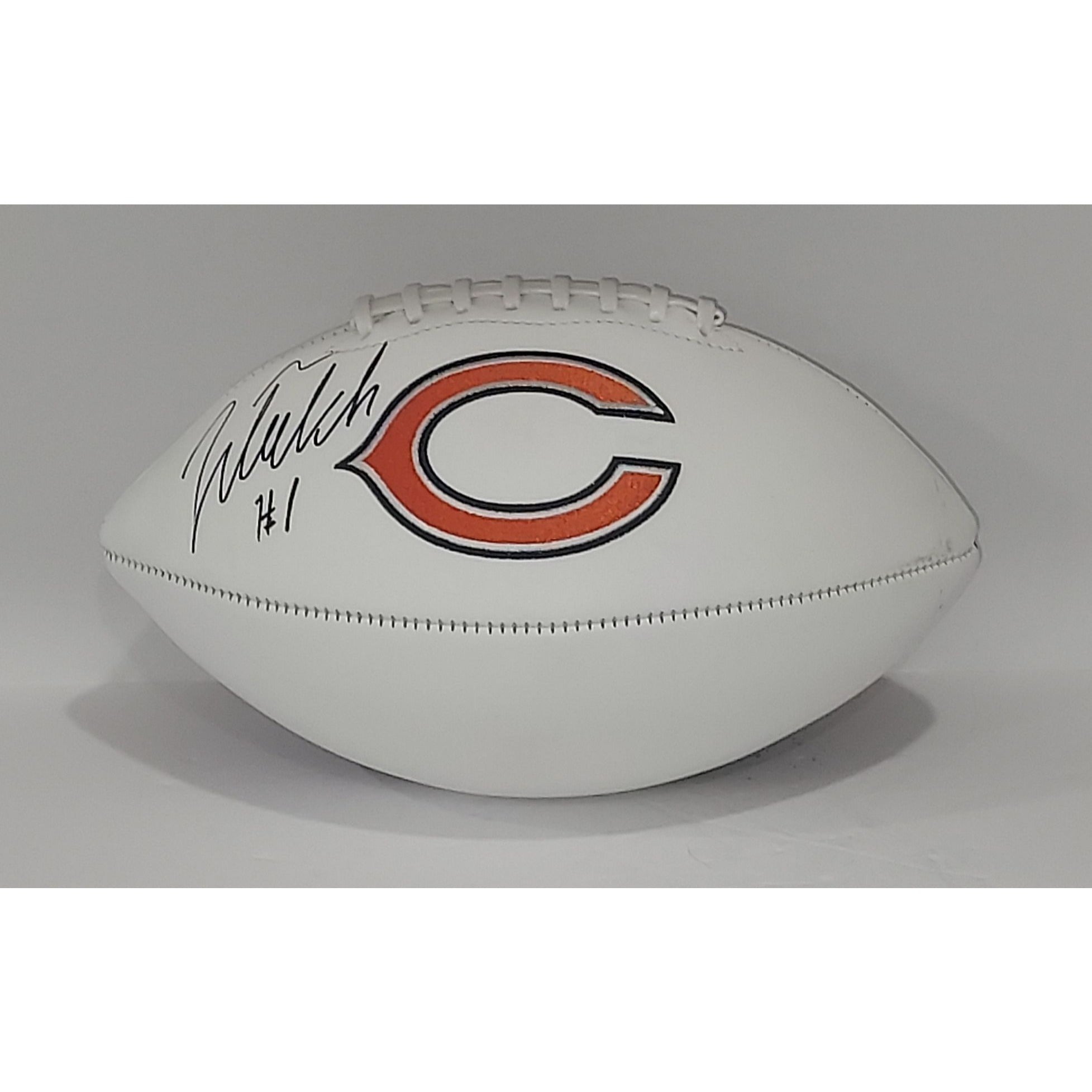 Chicago Bears Justin Fields full size footballs with free acrylic