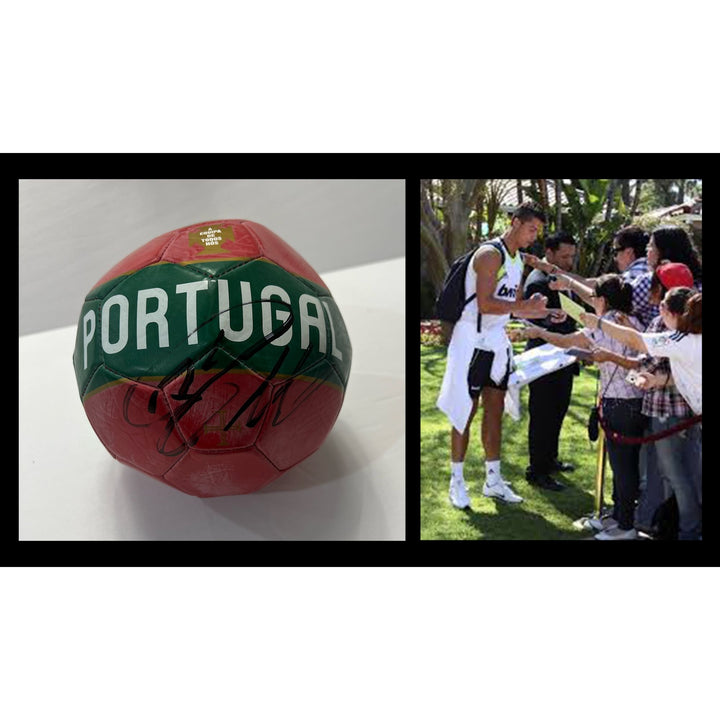 Portugual Cristiano Ronaldo mini soccer ball signed with proof