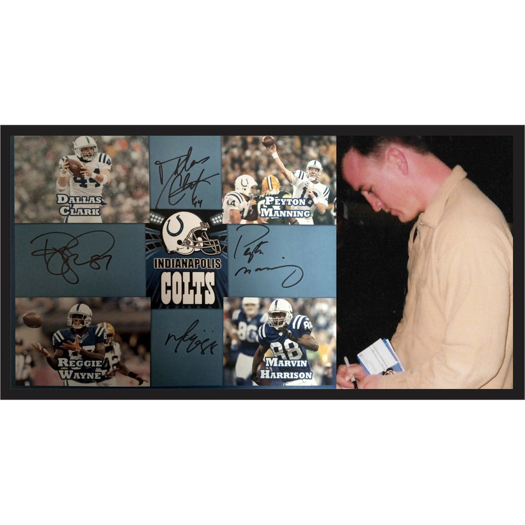 Indianapolis Colts Peyton Manning Marvin Harrison Reggie Wayne Dallas Clark 11 by 14 photo sign