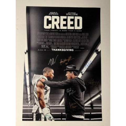 Creed Sylvester Stallone Michael B. Jordan cast signed 24x36 original movie poster