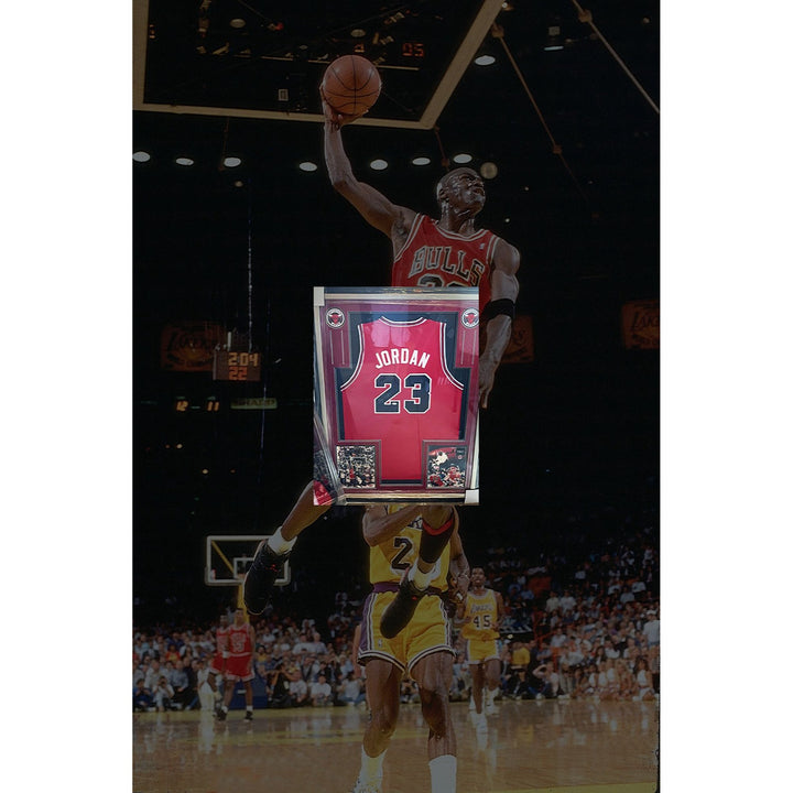 Michael Jordan red jersey signed with proof - Awesome Artifacts 