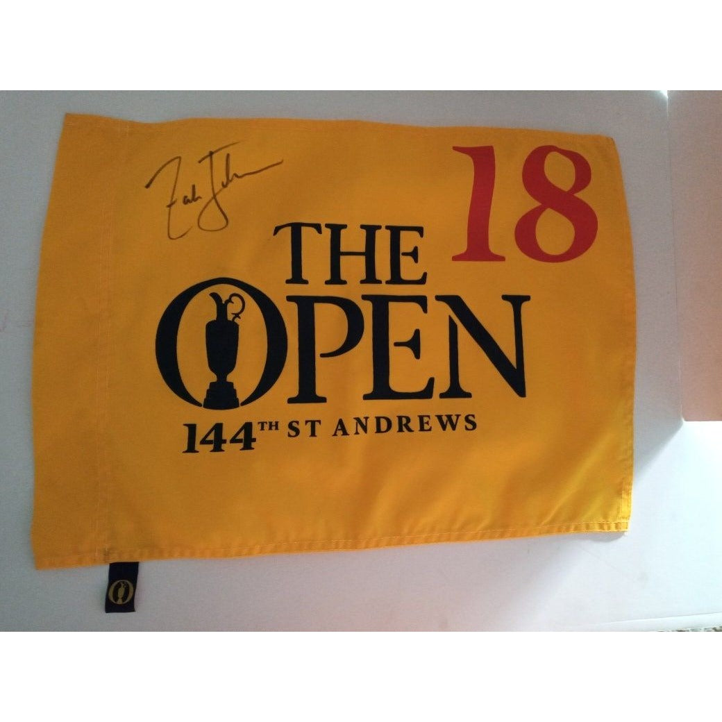 Zach Johnson 2015 Open Signed Golf Flag with proof