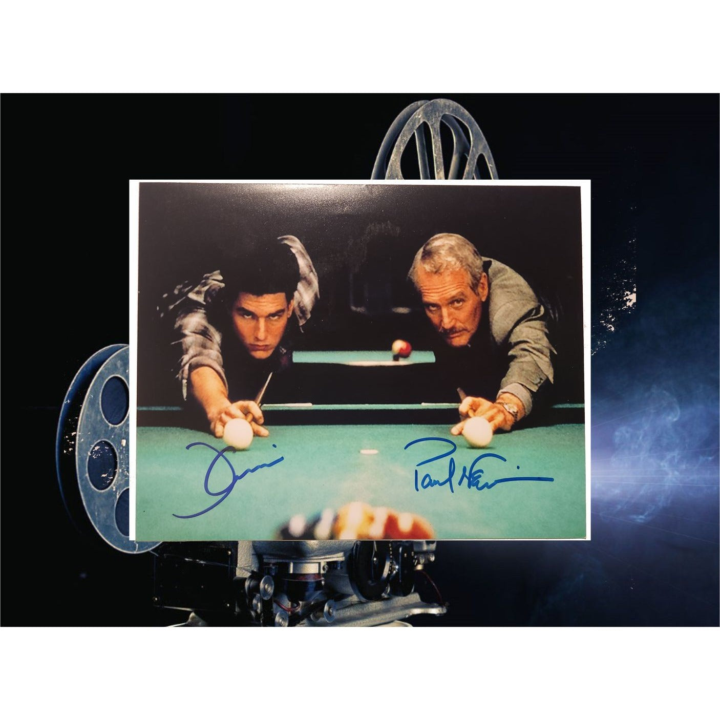 Paul Newman and Tom Cruise The Hustler 8 x 10 photo signed with proof