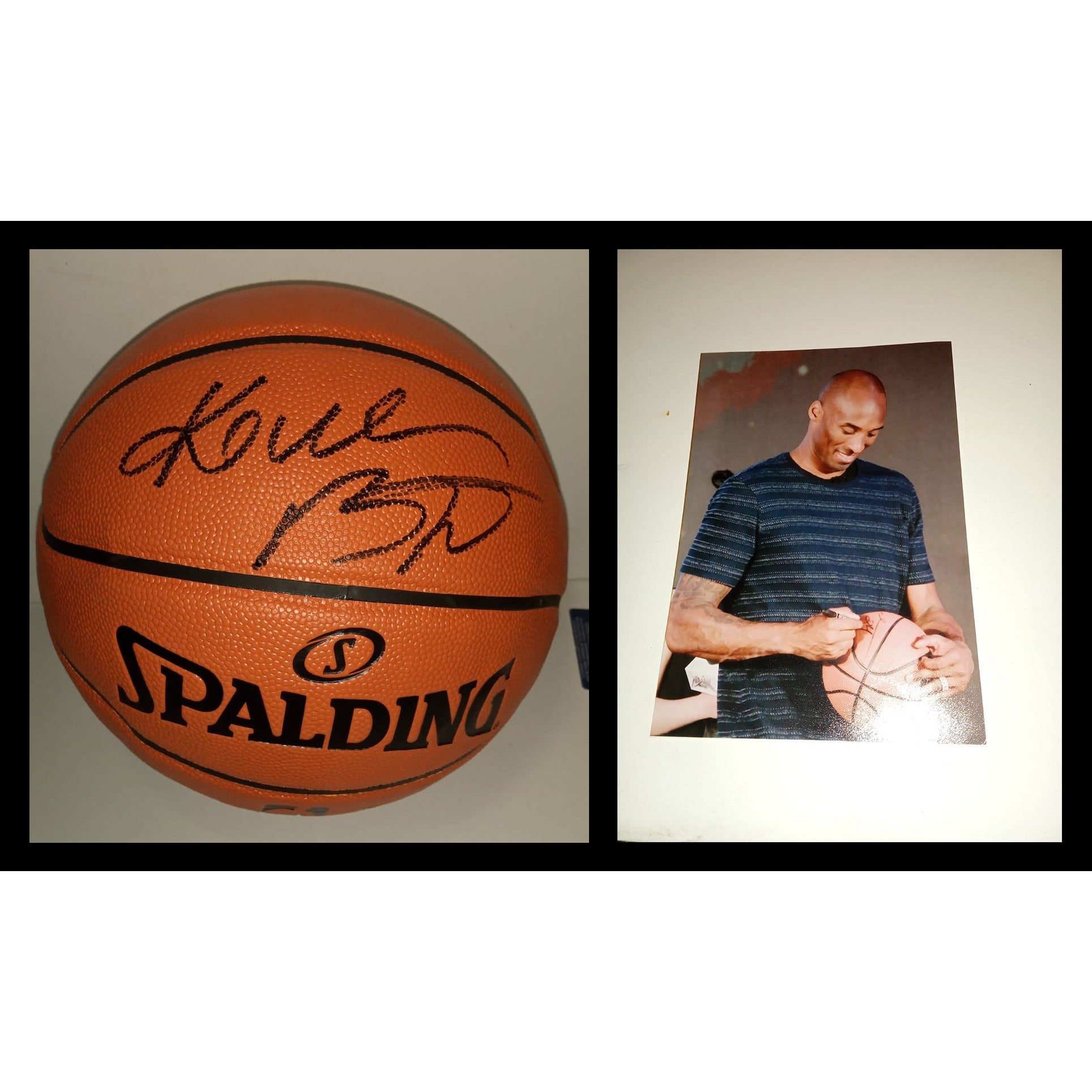 Los Angeles Lakers Kobe Bryant Spalding NBA basketball sign with proof