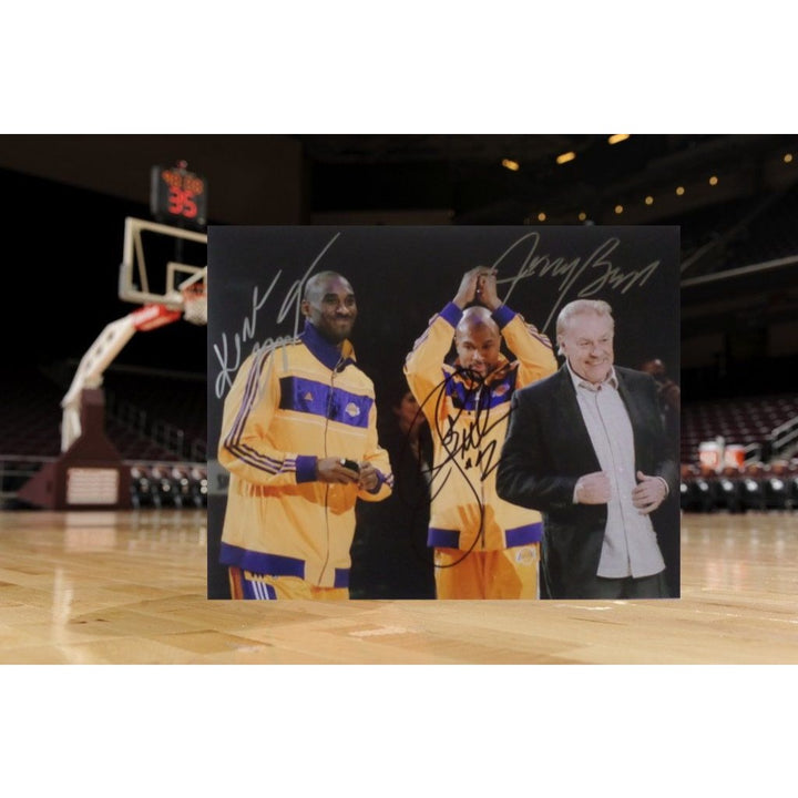 Kobe Bryant Jerry Buss and Derek Fisher 8 x 10 signed photo - Awesome Artifacts 