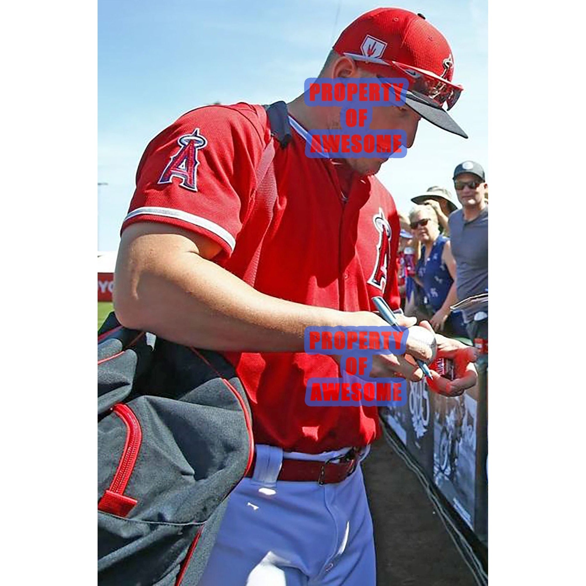 Mike Trout, Mookie Betts, Aaron Judge 8 x 10 photo with proof signed