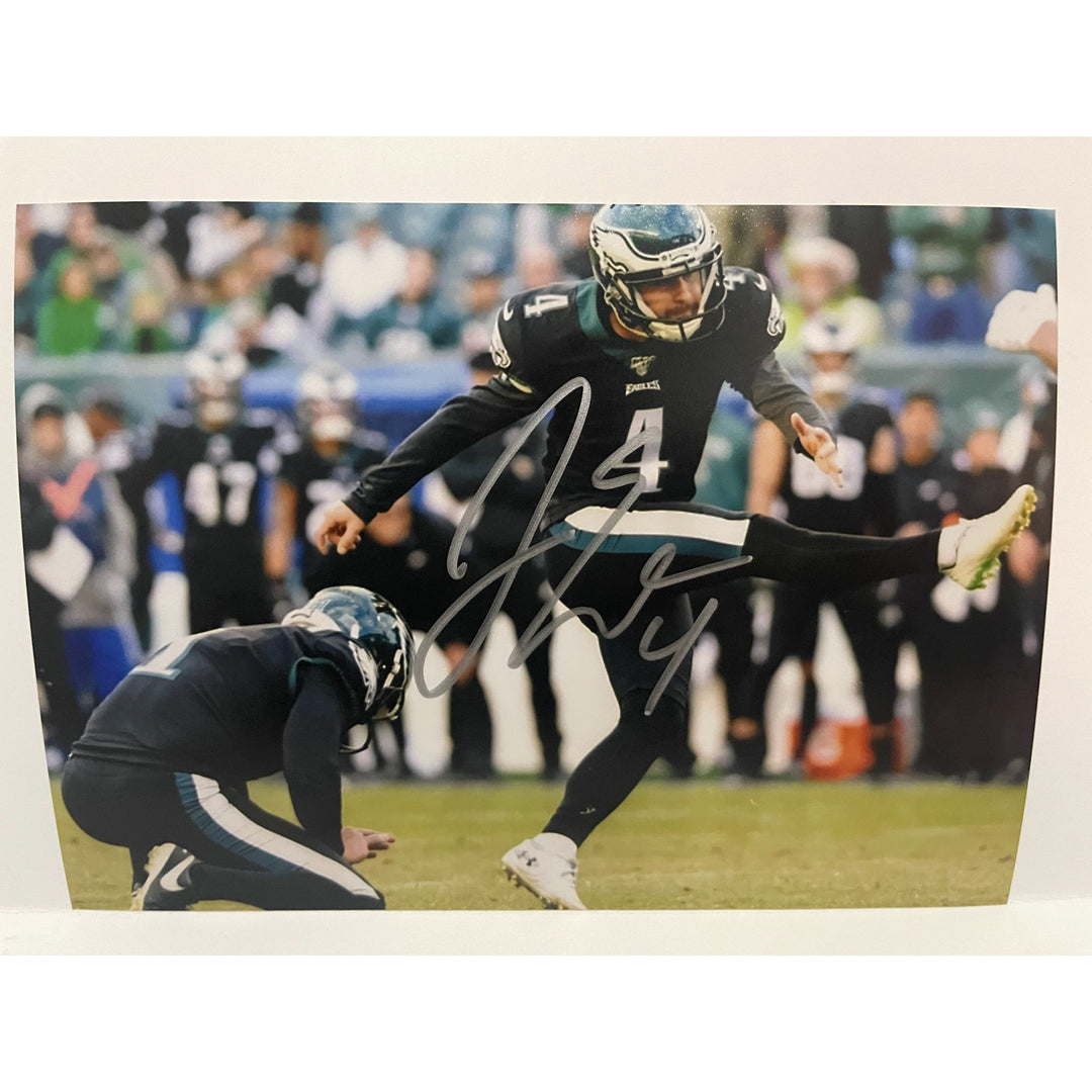 Jake Elliott Philadelphia Eagles 5x7 photo signed with proof with free acrylic frame